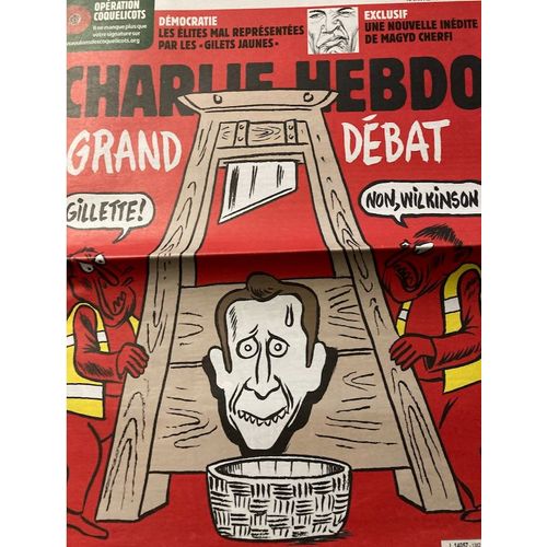 Charlie Hebdo N1382 Du 17/04/19 :  Grand Dbat, Gillette Ou Wilkinson (Couverture De Foolz)
