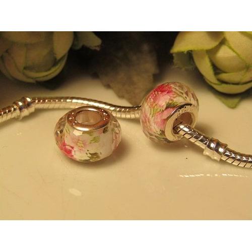 Charm Perle Charms Modle: Perle Rsine Facettes Fleurs Compatible Pandora-Argent 925 -Ch136ae3-2
