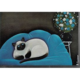 Chat Siamois Peinture De C Cipriano Carte Postale Rakuten