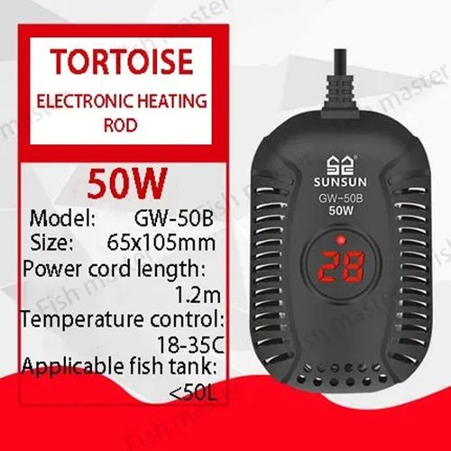 Chauffage D'isolation Pour Petit Aquarium,Chauffe-Rservoir De Tortue,Faible Niveau D'eau,Petit,Automatique,Temprature Constante,Mini Tige De Thermostat - Type Gw-50b 50w-Eu Adapter 220v50hz #B