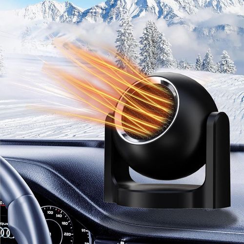 Chauffage de voiture 12 V 150 W 2 en 1, ventilateur de chauffage et de refroidissement portable avec prise allume-cigare, rotation  360 degrs