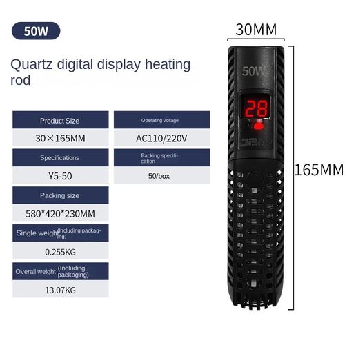 Chauffe-Eau Subsn Pour Aquarium Avec cran Lcd,Chauffage De L'eau Rglable Numrique,Contrle De La Temprature Constante,Poisson Prcieux,Plus Rcent,220 - Type 50w Lcd Display-220-240v 50hz Eu C #A