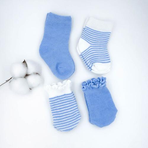 Chaussettes Et Gants Bleus Pour Bb De 0  6 Mois, 2 Paires Mignonnes, Ensembles