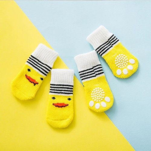 Chaussettes Imprimes Pour Chiens De Compagnie,4 Pices/Ensemble,Haute lasticit,Petit,Grand Chiot,Chihuahua,Protge-Pattes paisses,Chaussons Chauds D'hiver,Accessoires Pour Anim - Type Style 1-L