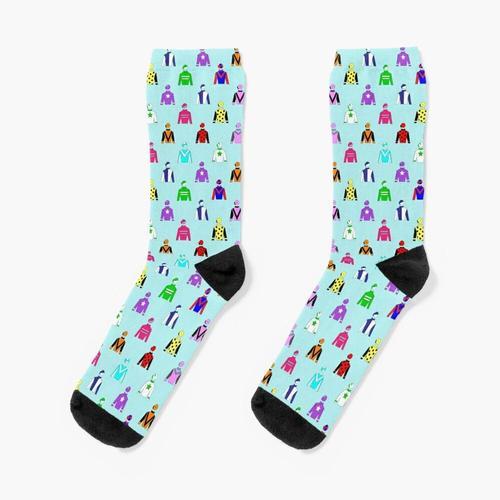 Chaussettes Taille Unique Silks De Jockey De Course  Cheval Nouveaut Fantaisie Motif Fou quipage Dcontract Pour Hommes Femmes