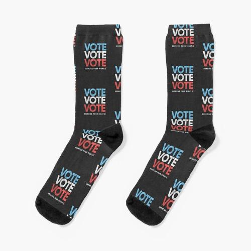 Chaussettes Taille Unique Vote Rtro En Dtresse, Exercez Votre Droit Nouveaut Fantaisie Motif Fou quipage Dcontract Pour Hommes Femmes