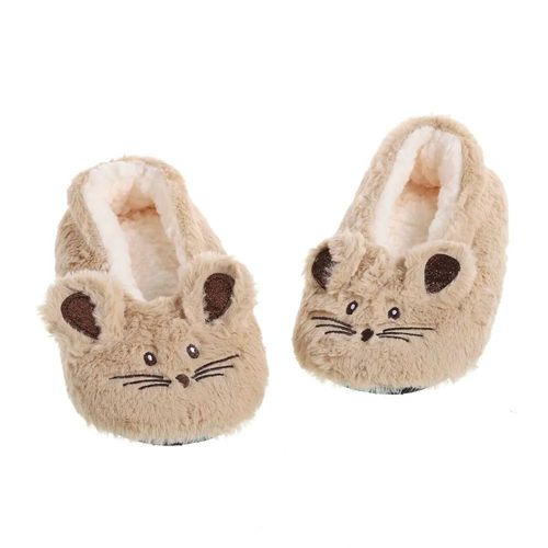 Chaussons Chauds D'hiver Pour Femmes,Fourrure Floue,Peluche,Poigne Coordonnante,Intrieur Moelleux,Chaussures De Sol Brodes D'oreilles De Souris Pour Femmes Paresseuses - 39-41