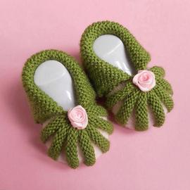 Chaussons Citrouilles Pumpkins Creations Vert Et Rose Fleur En Tissu Tricot Acrylique Idee Cadeau De Naissance 0 3 Mois Bebe Maternite Fait Main En France Rakuten