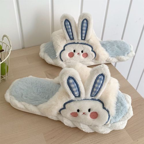 Chaussons En Coton Chauds Pour Filles, Pantoufles D'hiver Douces Et Mignonnes En Peluche Pour Femmes