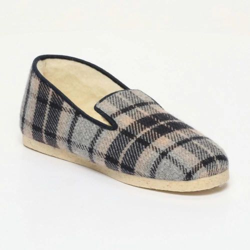 Chaussons La Flemmarde - Ecossais Bleu & Gris - 38