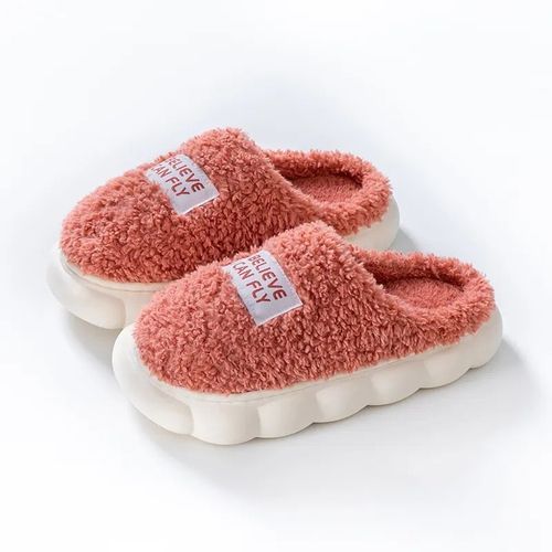 Chaussons Moelleux Chauds Pour Hommes Et Femmes,Chaussures En Coton Pelucheux,Talons Hauts,Semelle Optique,Maison,Intrieur,Extrieur,Couples,Hiver,Mnage,Dames