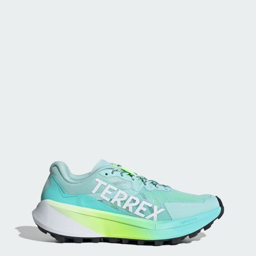 Chaussure De Trail Running Terrex Agravic 3 Adidas - Semi Flash Aqua / Cloud White / Lucid Lemon - 43 1/3