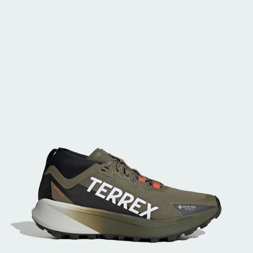 Chaussure De Trail Running Terrex Agravic Gtx Adidas - Olive Strata / Cloud White / Semi Impact Orange - 38 2/3