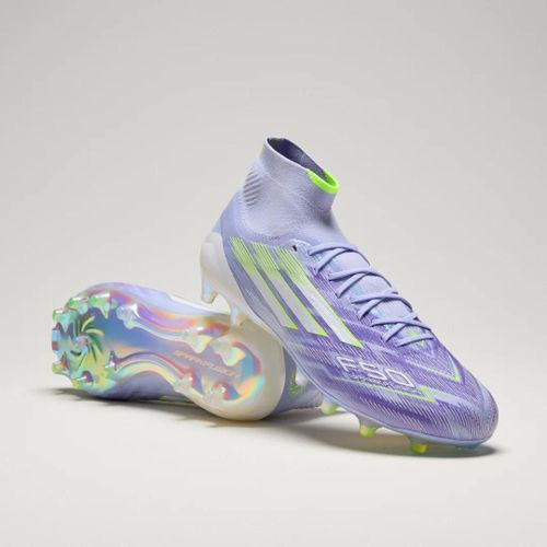Chaussure F50 Sparkfusion Elite Mid Terrain Souple Et Gazon Artificiel Adidas - Violet Tone / Lucid Lemon / Purple Rush - 41 1/3