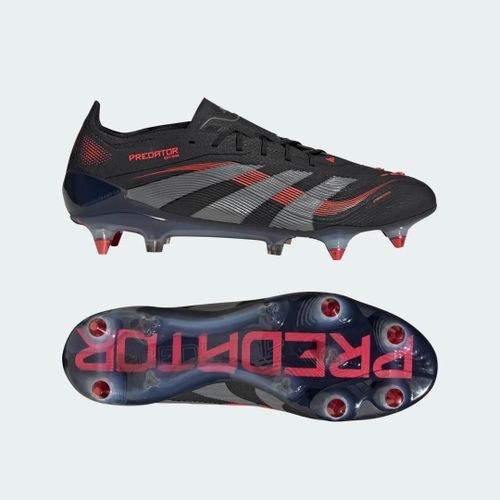 Chaussure Predator Elite Terrain Gras Adidas - Core Black / Grey Four / Lucid Red - 38 2/3