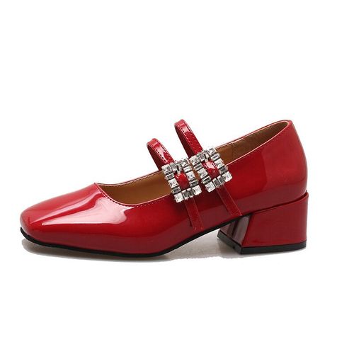 Chaussures  Essence Mary lgantes Pour Femmes,Talon Carr,Robe Dcontracte Pour Dames,Ballerines D'extrieur,Rouge,Mode Printemps,2024 - 35