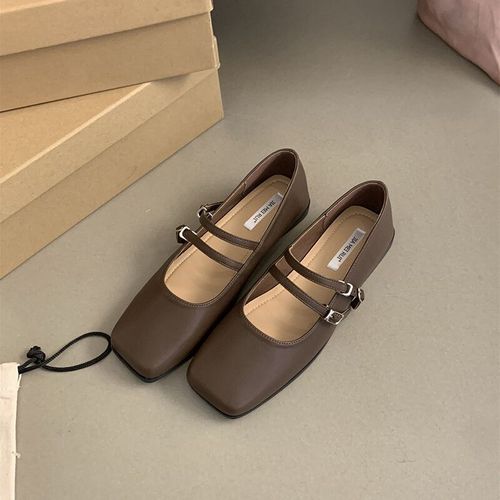 Chaussures  Essence Mary Square Parker Pour Femmes,Ballerines Confortables Pour Femmes,Chaussures Plates  Semelle Souple,Peu Profondes Et Dcontractes,Mode Printemps,2024 - 36