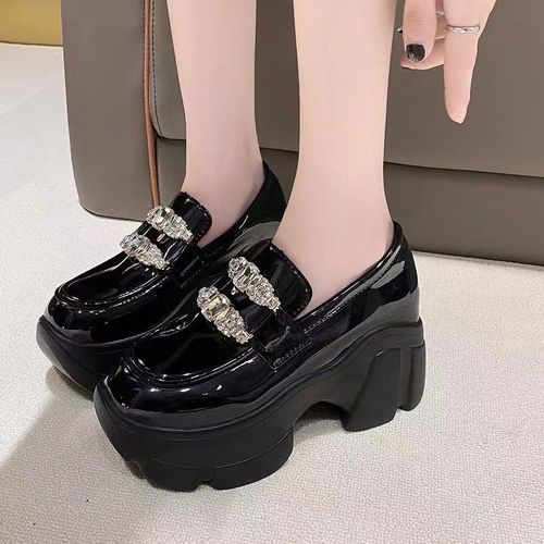 Chaussures  L'offre Elles Compenses En Cuir Pour Femmes,Baskets Dcontractes  Plateforme,Mary Gasoline,7cm - 39