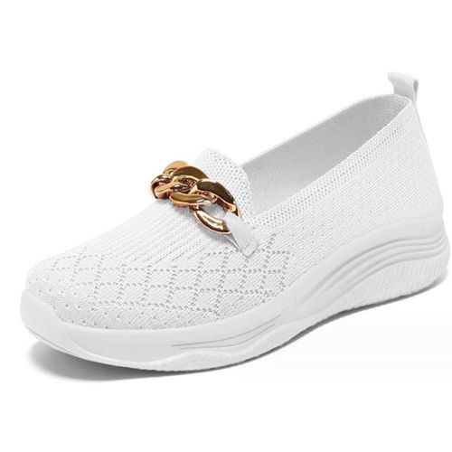 Chaussures  Plateforme Dcontractes Pour Femmes,Mocassins  Enfiler,Chaussures Plates En Coton Compens,Chaussures Esthtiques,Baskets Rondes Pour Femmes,Luxe,Printemps - 39
