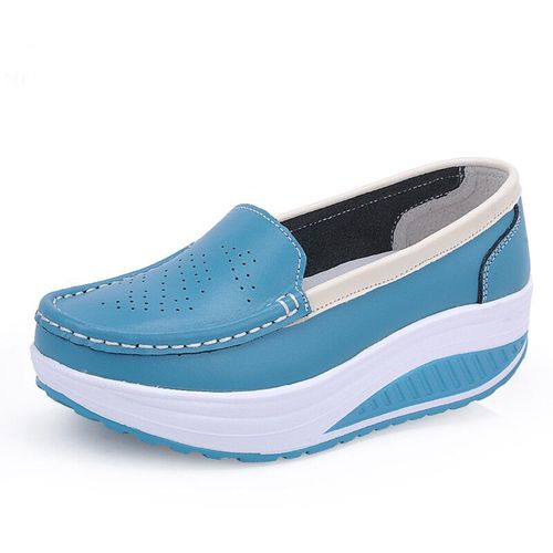 Chaussures  Semelle Plate Pour Femmes,Mocassins D't Dcoups En Cuir Et Daim, Semelles Compenses Dcontractes, Enfiler