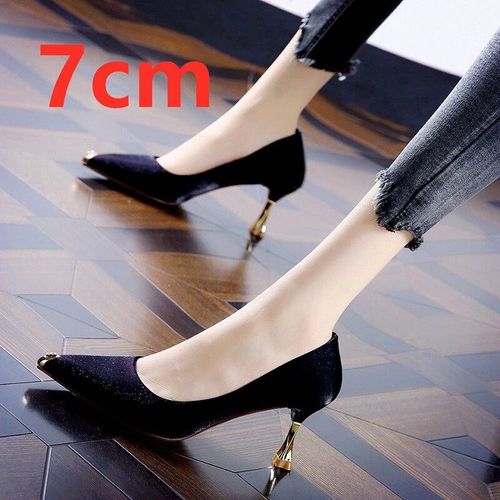 Chaussures  Talons Aiguilles En Cuir Pu Pour Femmes,Jolies Chaussures  Talons Aiguilles,Vert,Pour Bureau,Fte,Bote De Nuit,Noir,H6153 - 40