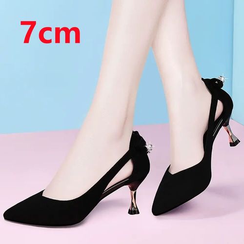 Chaussures  Talons Aiguilles En Cuir Pu Pour Femmes,Jolies Chaussures  Talons Aiguilles,Vert,Pour Bureau,Fte,Bote De Nuit,Noir,H6153 - 38