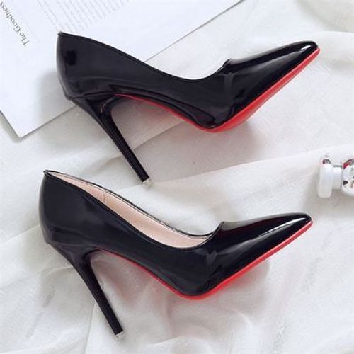 Chaussures  Talons Aiguilles En Cuir Verni,Escarpins Pointus,Chaussures De Travail Professionnelles,Noir,Coren,Sexy,Simple,Petit,Frais,Document Nude - 38