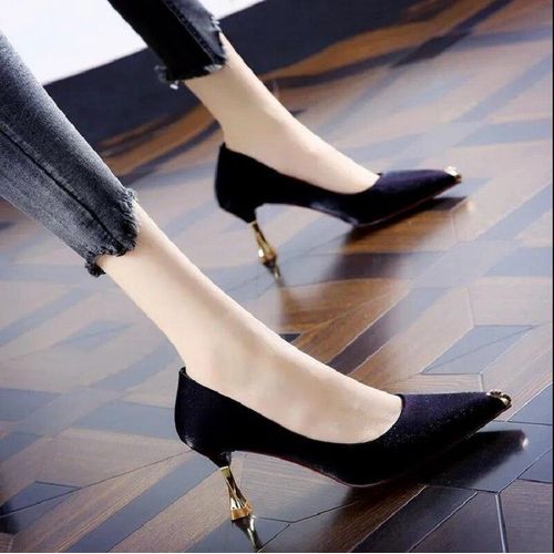 Chaussures  Talons Aiguilles Noirs Et Bout Pointu Pour Femmes,Chaussures D't Confortables Et  La Mode,B9468 - 35
