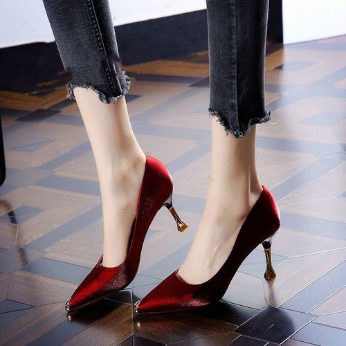 Chaussures  Talons Aiguilles Noirs Et Bout Pointu Pour Femmes,Chaussures D't Confortables Et  La Mode,B9468 - 39
