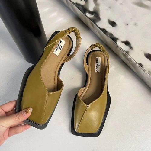 Chaussures  Talons Bas En Cuir Verni Pour Femmes,Chaussures  Tte Carre Peu Profonde,Chaussures Simples,Vtements D'extrieur,Mode Printemps Et t,Style - 36