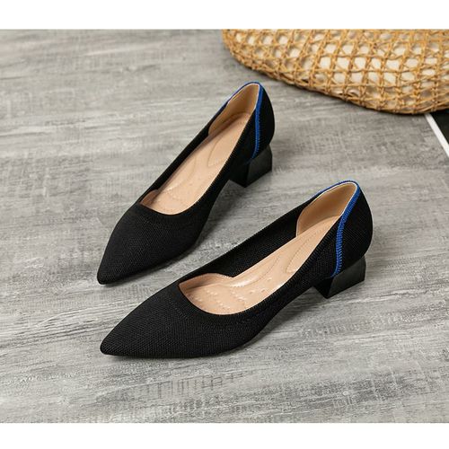 Chaussures  Talons Hauts Pointus Pour Femmes,Chaussures  Talons Carrs,Tisses,Respirantes,Dcontractes, La Mode Et Belles,Grande Taille,En 2 - 42