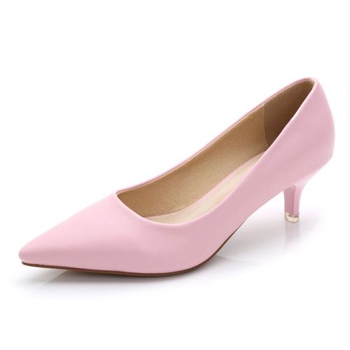 Chaussures  Talons Mi-Hauts Pour Femmes,Escarpins  Bout Pointu,lgants, La Mode,Pour Bureau,Noir,Rose,Rouge,5cm,E0005 - 35