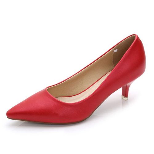 Chaussures  Talons Mi-Hauts Pour Femmes,Escarpins  Bout Pointu,lgants, La Mode,Pour Bureau,Noir,Rose,Rouge,5cm,E0005 - 40