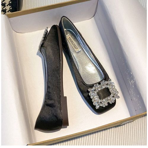 Chaussures Astronomiques Plates Avec Strass Pour Femme,Bouche Peu Profonde,Tte Carre,Dcontractes,Nouvelle Mode Printemps t 2023 - 33