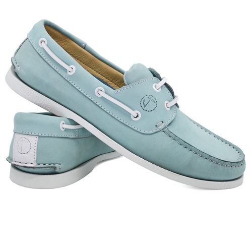 Chaussures Bateau Homme Seajure Ifaty Cuir Nubuck Bleu Clair - 46