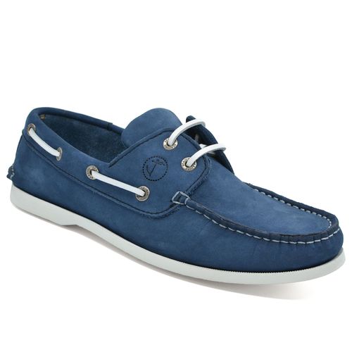 Chaussures Bateau Pour Homme Seajure Trebaluger En Cuir Nubuck Bleu - 45