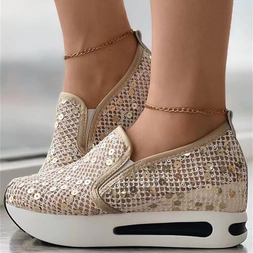 Chaussures Compenses  Semelle En Caoutchouc Pour Femmes,Baskets Peu Profondes Pour Femmes,Chaussures Confortables  Enfiler,Blanc,Bleu,Maille,Colombien Canis,Dcontract,t,42,2024