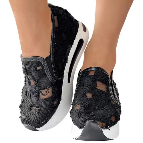 Chaussures Compenses  Semelle En Caoutchouc Pour Femmes,Baskets Peu Profondes Pour Femmes,Chaussures Confortables  Enfiler,Blanc,Bleu,Maille,Colombien Canis,Dcontract,t,42,2024