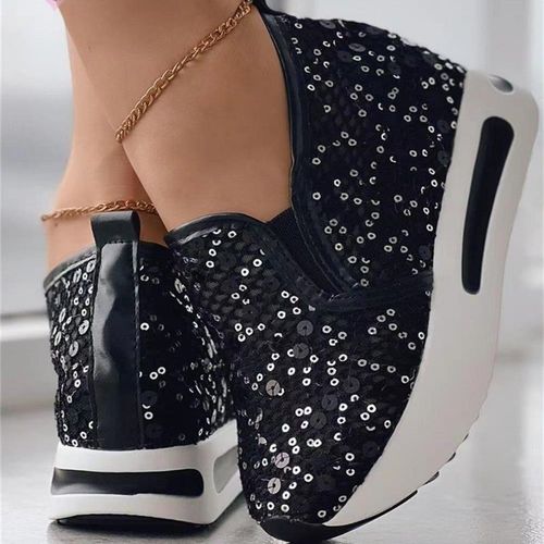 Chaussures Compenses  Semelle En Caoutchouc Pour Femmes,Baskets Peu Profondes Pour Femmes,Chaussures Confortables  Enfiler,Blanc,Bleu,Maille,Colombien Canis,Dcontract,t,42,2024