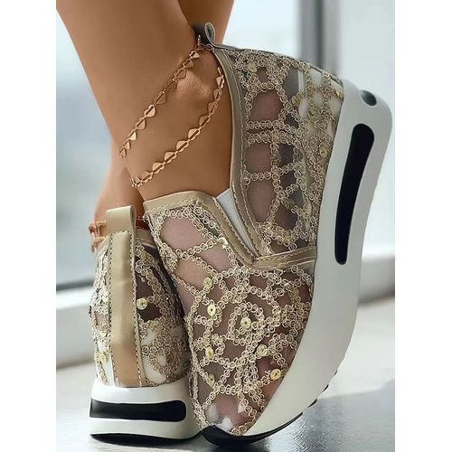 Chaussures Compenses  Semelle En Caoutchouc Pour Femmes,Baskets Peu Profondes Pour Femmes,Chaussures Confortables  Enfiler,Blanc,Bleu,Maille,Colombien Canis,Dcontract,t,42,2024