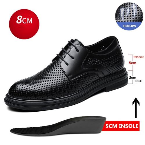 Chaussures D't Respirantes Et Dcontractes En Cuir Pour Homme,Mocassins Classiques  Rehaussement De 8cm Et 6cm - 39