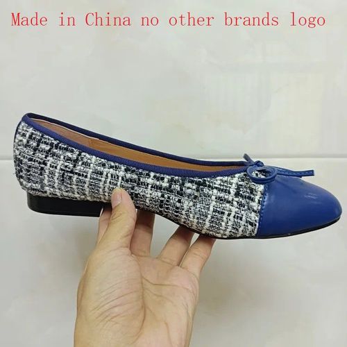 Chaussures De Ballet Classiques Pour Femmes,Escarpins De Base,pissure De Deux Documents,N?Ud En Tweed,Chaussures De Travail,Talons Bas,Escarpins  La Mode,2024 - 35