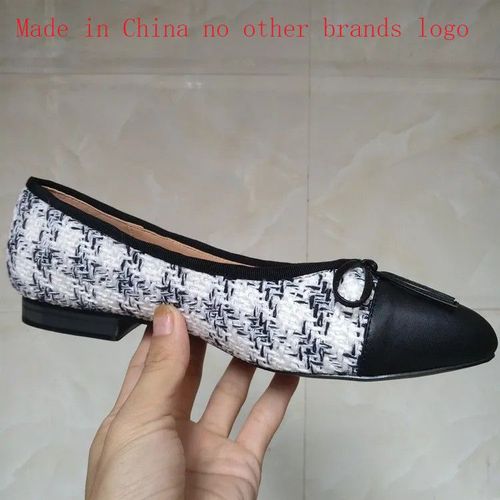 Chaussures De Ballet Classiques Pour Femmes,Escarpins De Base,pissure De Deux Documents,N?Ud En Tweed,Chaussures De Travail,Talons Bas,Escarpins  La Mode,2024 - 40