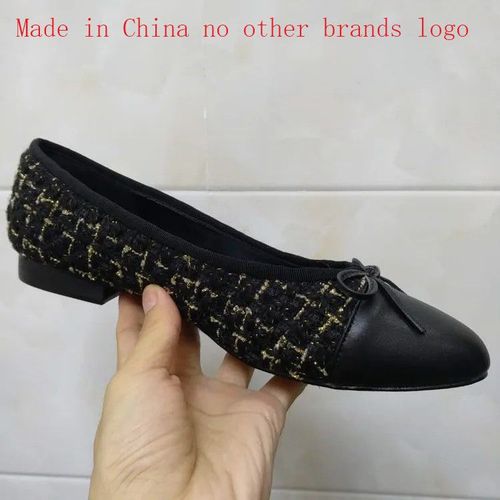 Chaussures De Ballet Classiques Pour Femmes,Escarpins De Base,pissure De Deux Documents,N?Ud En Tweed,Chaussures De Travail,Talons Bas,Escarpins  La Mode,2024 - 40