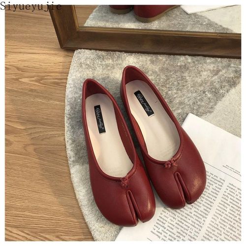 Chaussures De Ballet Plates Pour Femmes,Mocassins Fendus,Mocassins Dcontracts,Chaussures Simples Rtro,Peu Profondes,Mary,Tabi Ninja,Essence,Slip,Dames - 40