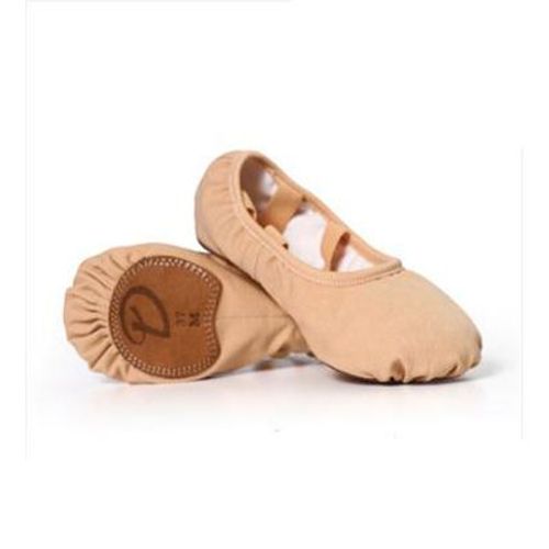 Chaussures De Ballet Pour Filles,Pantoufles De Danse Pour Femmes,Chaussures De Pratique  Enfiler En Toile Hautement Extensible  Semelle Fendue - 36