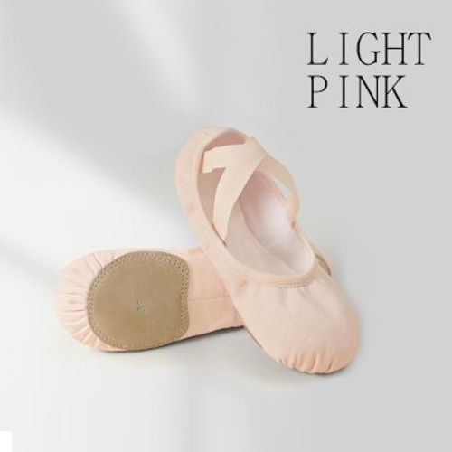 Chaussures De Ballet Pour Filles,Pantoufles De Danse Pour Femmes,Chaussures De Pratique  Enfiler En Toile Hautement Extensible  Semelle Fendue - 29