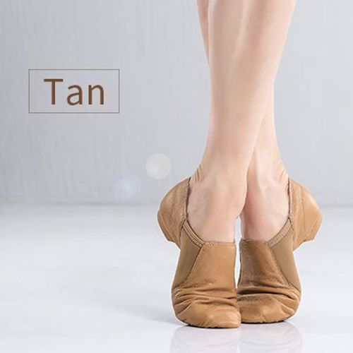 Chaussures De Danse Jazz En Cuir Vritable Pour Femmes,Pantoufles De Jazz,Baskets De Ballet, Enfiler,Unisexe - 31