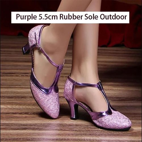 Chaussures De Danse Latine  Talons Hauts Pour Femmes,Sandales De Danse De Salon,Parker Ferm,Tango,T Bar,Talons Souples,5 1/2cm - 38