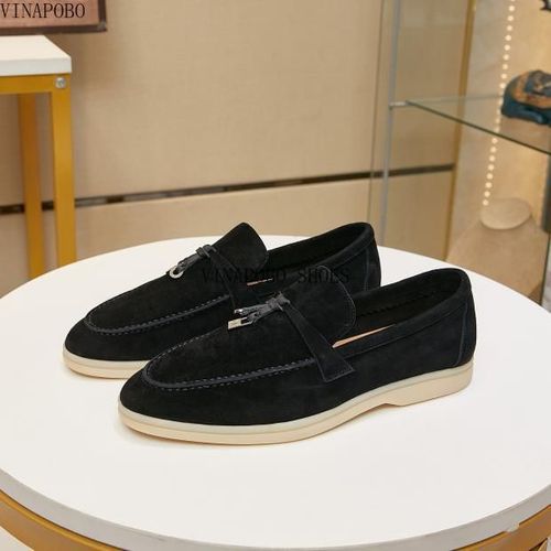 Chaussures De Marche D't En Daim Pour Femmes,Chaussures Plates,Serrure En Mtal,Mocassins Paresseux,Semelle Souple, Enfiler,Mocassin Dcontract,Chaussures Bonnet,Cuir Vritable - 42
